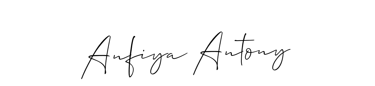 Make a beautiful signature design for name Anfiya Antony. With this signature (Allison_Script) style, you can create a handwritten signature for free. Anfiya Antony signature style 2 images and pictures png