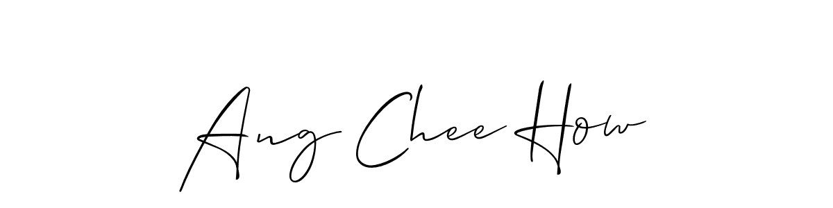 Allison_Script is a professional signature style that is perfect for those who want to add a touch of class to their signature. It is also a great choice for those who want to make their signature more unique. Get Ang Chee How name to fancy signature for free. Ang Chee How signature style 2 images and pictures png