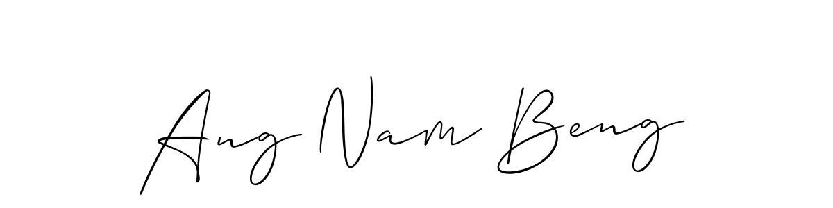 Create a beautiful signature design for name Ang Nam Beng. With this signature (Allison_Script) fonts, you can make a handwritten signature for free. Ang Nam Beng signature style 2 images and pictures png