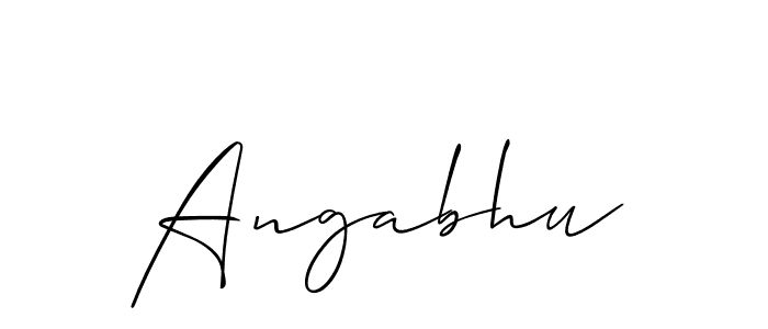 Use a signature maker to create a handwritten signature online. With this signature software, you can design (Allison_Script) your own signature for name Angabhu. Angabhu signature style 2 images and pictures png