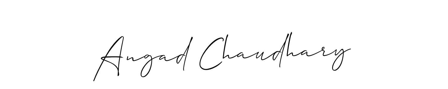 You should practise on your own different ways (Allison_Script) to write your name (Angad Chaudhary) in signature. don't let someone else do it for you. Angad Chaudhary signature style 2 images and pictures png