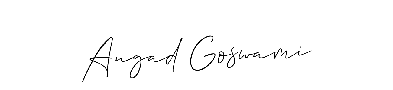 Make a beautiful signature design for name Angad Goswami. With this signature (Allison_Script) style, you can create a handwritten signature for free. Angad Goswami signature style 2 images and pictures png