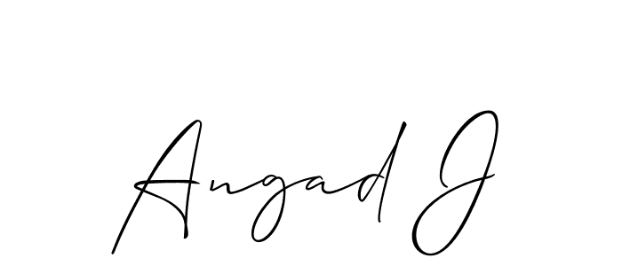 Make a beautiful signature design for name Angad J. With this signature (Allison_Script) style, you can create a handwritten signature for free. Angad J signature style 2 images and pictures png