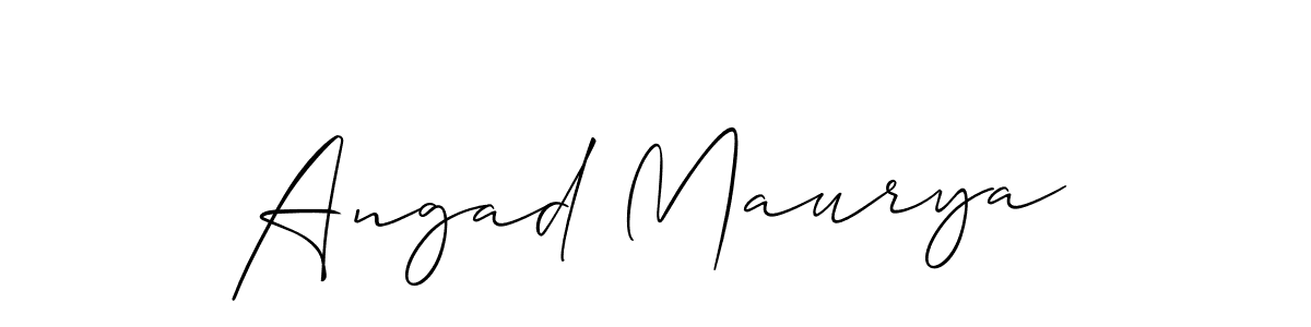 Use a signature maker to create a handwritten signature online. With this signature software, you can design (Allison_Script) your own signature for name Angad Maurya. Angad Maurya signature style 2 images and pictures png