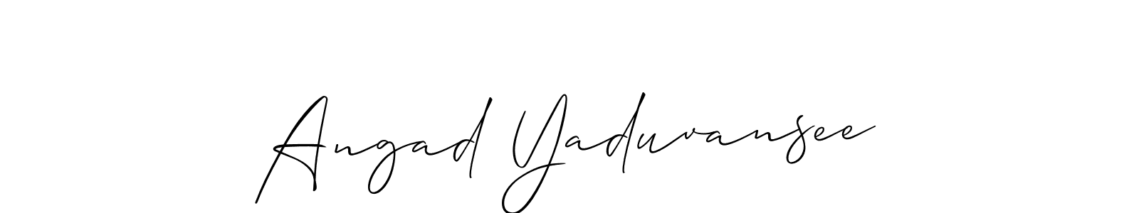 Design your own signature with our free online signature maker. With this signature software, you can create a handwritten (Allison_Script) signature for name Angad Yaduvansee. Angad Yaduvansee signature style 2 images and pictures png