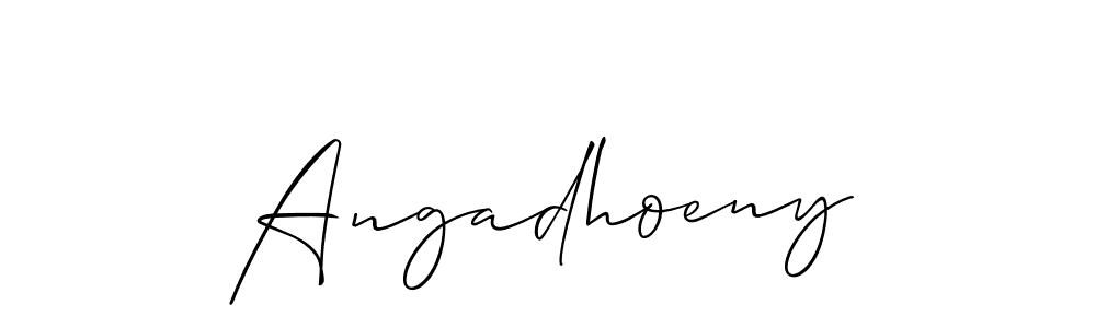 Create a beautiful signature design for name Angadhoeny. With this signature (Allison_Script) fonts, you can make a handwritten signature for free. Angadhoeny signature style 2 images and pictures png