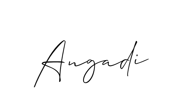 The best way (Allison_Script) to make a short signature is to pick only two or three words in your name. The name Angadi include a total of six letters. For converting this name. Angadi signature style 2 images and pictures png