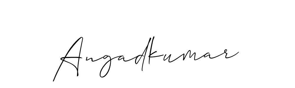 The best way (Allison_Script) to make a short signature is to pick only two or three words in your name. The name Angadkumar include a total of six letters. For converting this name. Angadkumar signature style 2 images and pictures png