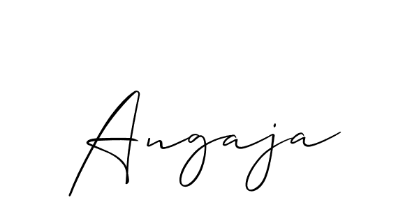 Use a signature maker to create a handwritten signature online. With this signature software, you can design (Allison_Script) your own signature for name Angaja. Angaja signature style 2 images and pictures png