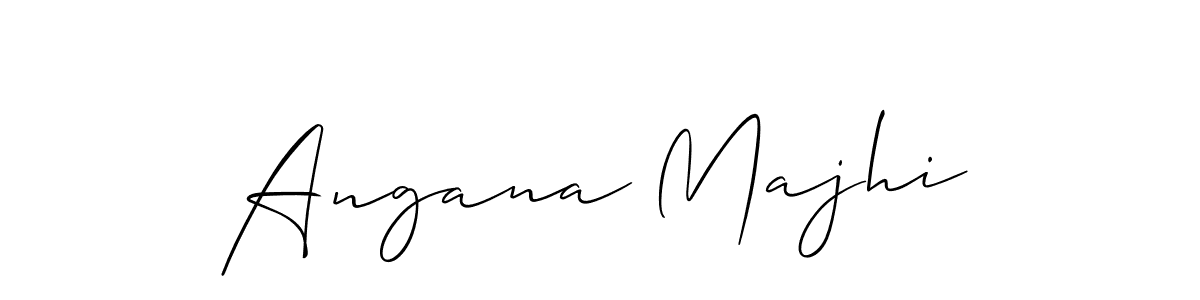 The best way (Allison_Script) to make a short signature is to pick only two or three words in your name. The name Angana Majhi include a total of six letters. For converting this name. Angana Majhi signature style 2 images and pictures png