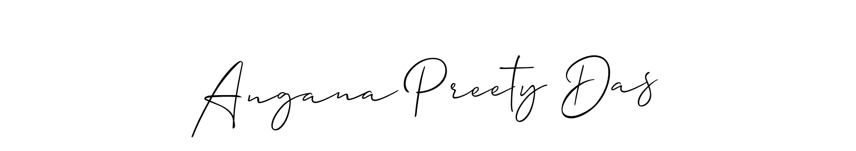 You should practise on your own different ways (Allison_Script) to write your name (Angana Preety Das) in signature. don't let someone else do it for you. Angana Preety Das signature style 2 images and pictures png