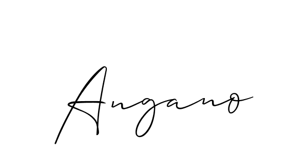 Use a signature maker to create a handwritten signature online. With this signature software, you can design (Allison_Script) your own signature for name Angano. Angano signature style 2 images and pictures png