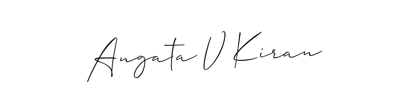 It looks lik you need a new signature style for name Angata V Kiran. Design unique handwritten (Allison_Script) signature with our free signature maker in just a few clicks. Angata V Kiran signature style 2 images and pictures png