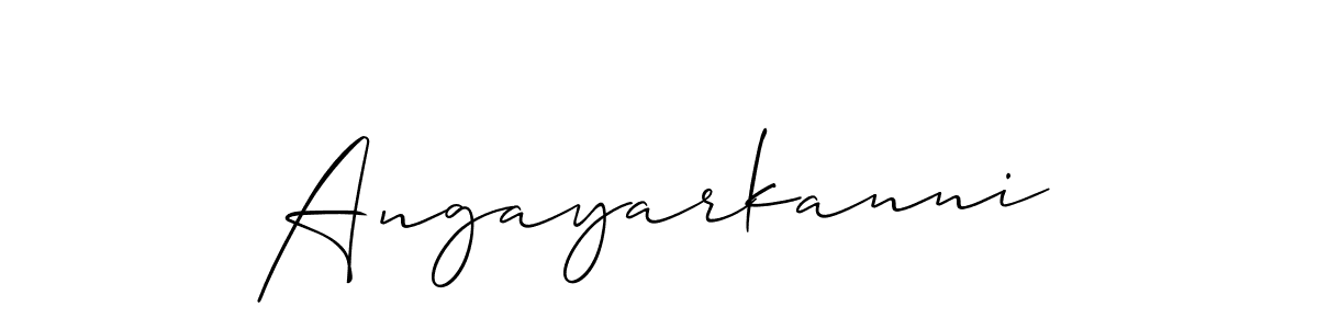Similarly Allison_Script is the best handwritten signature design. Signature creator online .You can use it as an online autograph creator for name Angayarkanni. Angayarkanni signature style 2 images and pictures png