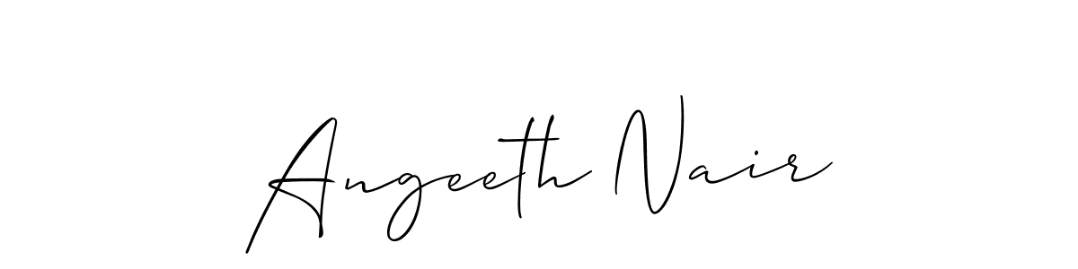 How to make Angeeth Nair name signature. Use Allison_Script style for creating short signs online. This is the latest handwritten sign. Angeeth Nair signature style 2 images and pictures png