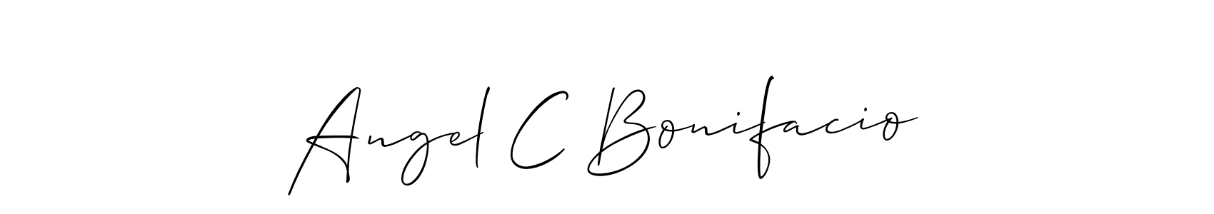 Design your own signature with our free online signature maker. With this signature software, you can create a handwritten (Allison_Script) signature for name Angel C Bonifacio. Angel C Bonifacio signature style 2 images and pictures png