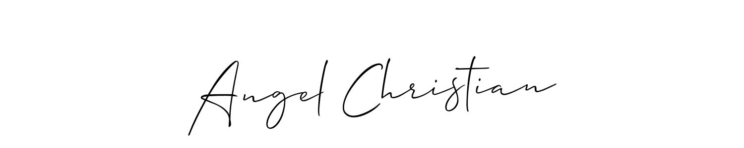 Use a signature maker to create a handwritten signature online. With this signature software, you can design (Allison_Script) your own signature for name Angel Christian. Angel Christian signature style 2 images and pictures png