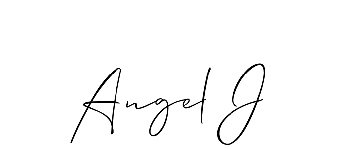 How to make Angel J name signature. Use Allison_Script style for creating short signs online. This is the latest handwritten sign. Angel J signature style 2 images and pictures png