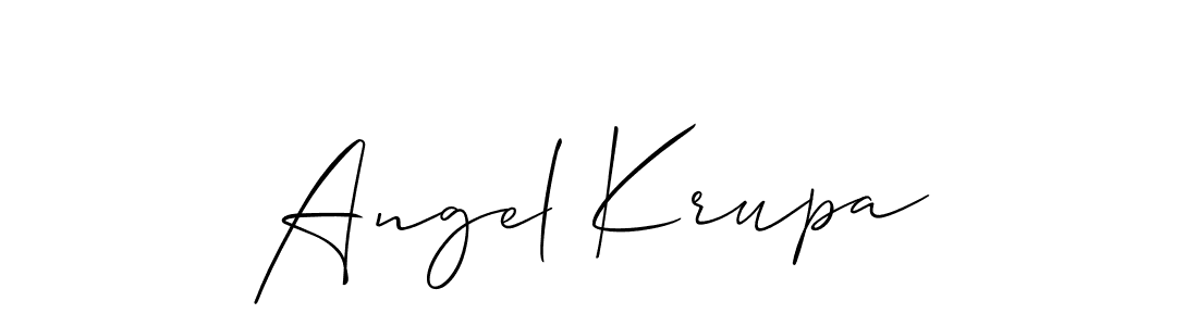 Also You can easily find your signature by using the search form. We will create Angel Krupa name handwritten signature images for you free of cost using Allison_Script sign style. Angel Krupa signature style 2 images and pictures png