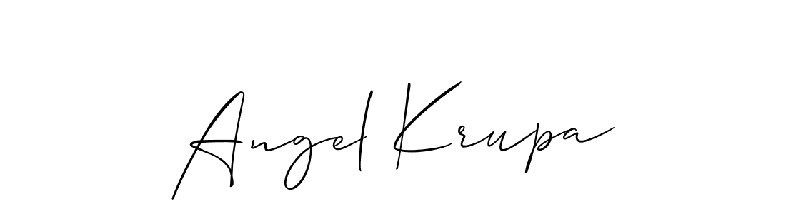 Make a beautiful signature design for name Angel Krupa. With this signature (Allison_Script) style, you can create a handwritten signature for free. Angel Krupa signature style 2 images and pictures png