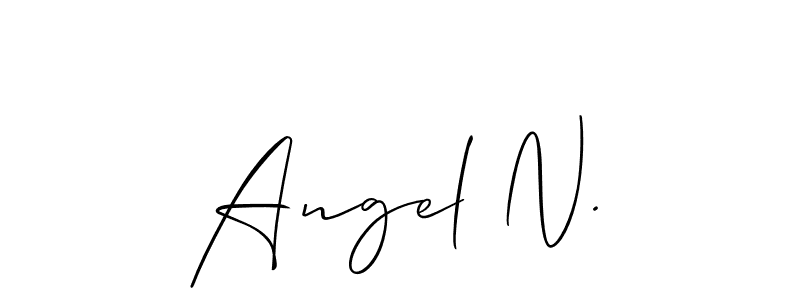 How to make Angel N. name signature. Use Allison_Script style for creating short signs online. This is the latest handwritten sign. Angel N. signature style 2 images and pictures png