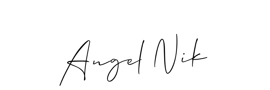 Make a short Angel Nik signature style. Manage your documents anywhere anytime using Allison_Script. Create and add eSignatures, submit forms, share and send files easily. Angel Nik signature style 2 images and pictures png