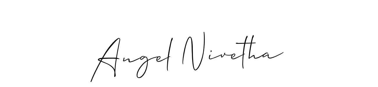 Design your own signature with our free online signature maker. With this signature software, you can create a handwritten (Allison_Script) signature for name Angel Nivetha. Angel Nivetha signature style 2 images and pictures png