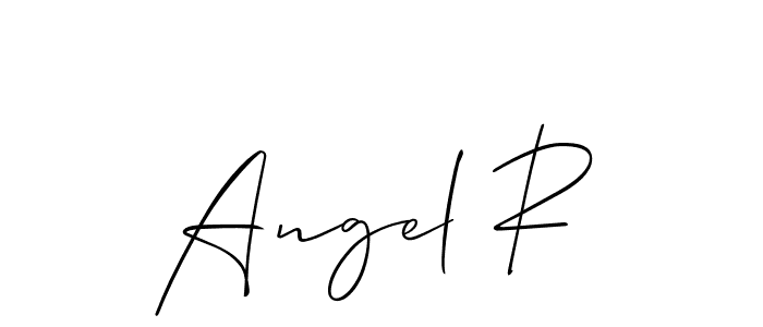 if you are searching for the best signature style for your name Angel R. so please give up your signature search. here we have designed multiple signature styles  using Allison_Script. Angel R signature style 2 images and pictures png