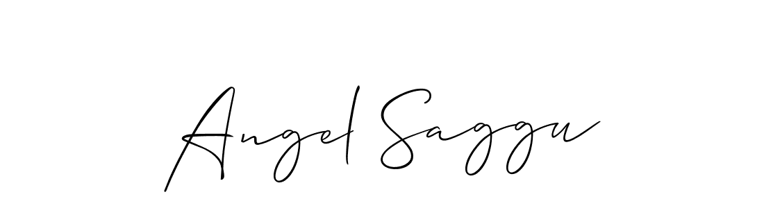 if you are searching for the best signature style for your name Angel Saggu. so please give up your signature search. here we have designed multiple signature styles  using Allison_Script. Angel Saggu signature style 2 images and pictures png