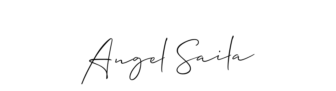 Make a short Angel Saila signature style. Manage your documents anywhere anytime using Allison_Script. Create and add eSignatures, submit forms, share and send files easily. Angel Saila signature style 2 images and pictures png