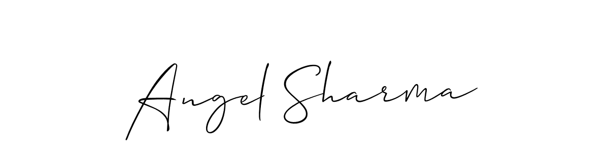 It looks lik you need a new signature style for name Angel Sharma. Design unique handwritten (Allison_Script) signature with our free signature maker in just a few clicks. Angel Sharma signature style 2 images and pictures png