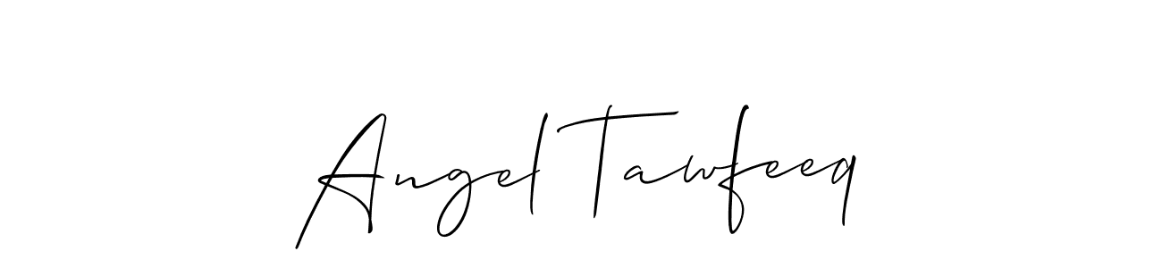 How to make Angel Tawfeeq name signature. Use Allison_Script style for creating short signs online. This is the latest handwritten sign. Angel Tawfeeq signature style 2 images and pictures png