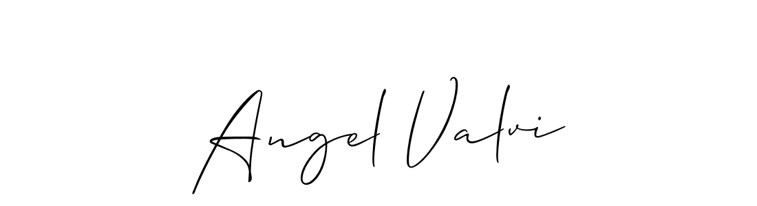 You should practise on your own different ways (Allison_Script) to write your name (Angel Valvi) in signature. don't let someone else do it for you. Angel Valvi signature style 2 images and pictures png