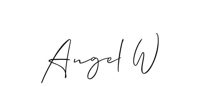 Angel W stylish signature style. Best Handwritten Sign (Allison_Script) for my name. Handwritten Signature Collection Ideas for my name Angel W. Angel W signature style 2 images and pictures png