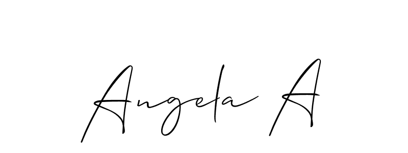 It looks lik you need a new signature style for name Angela A. Design unique handwritten (Allison_Script) signature with our free signature maker in just a few clicks. Angela A signature style 2 images and pictures png