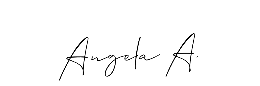 Design your own signature with our free online signature maker. With this signature software, you can create a handwritten (Allison_Script) signature for name Angela A.. Angela A. signature style 2 images and pictures png