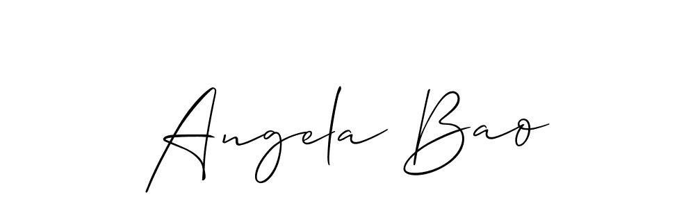 Also You can easily find your signature by using the search form. We will create Angela Bao name handwritten signature images for you free of cost using Allison_Script sign style. Angela Bao signature style 2 images and pictures png