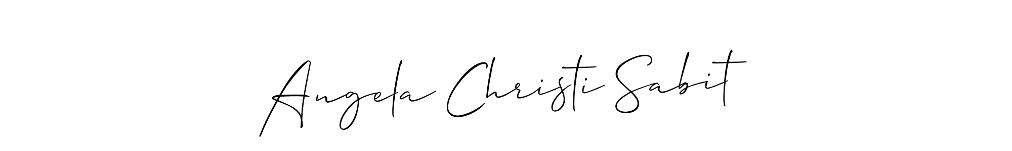 Create a beautiful signature design for name Angela Christi Sabit. With this signature (Allison_Script) fonts, you can make a handwritten signature for free. Angela Christi Sabit signature style 2 images and pictures png