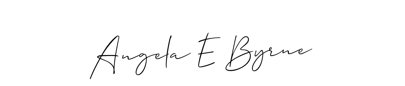 Create a beautiful signature design for name Angela E Byrne. With this signature (Allison_Script) fonts, you can make a handwritten signature for free. Angela E Byrne signature style 2 images and pictures png