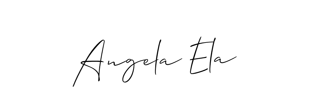 You should practise on your own different ways (Allison_Script) to write your name (Angela Ela) in signature. don't let someone else do it for you. Angela Ela signature style 2 images and pictures png