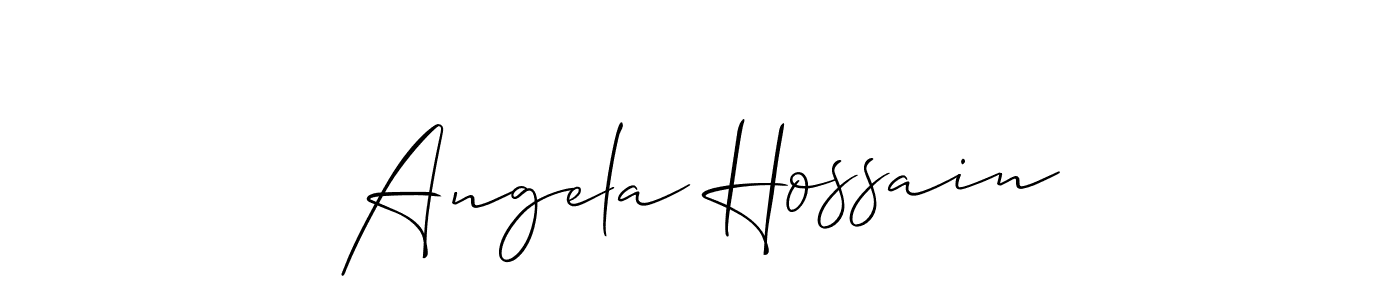 Allison_Script is a professional signature style that is perfect for those who want to add a touch of class to their signature. It is also a great choice for those who want to make their signature more unique. Get Angela Hossain name to fancy signature for free. Angela Hossain signature style 2 images and pictures png