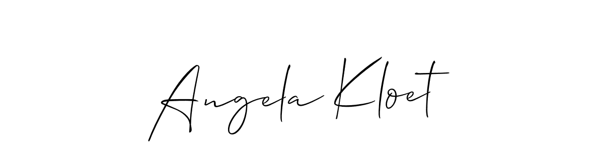 The best way (Allison_Script) to make a short signature is to pick only two or three words in your name. The name Angela Kloet include a total of six letters. For converting this name. Angela Kloet signature style 2 images and pictures png