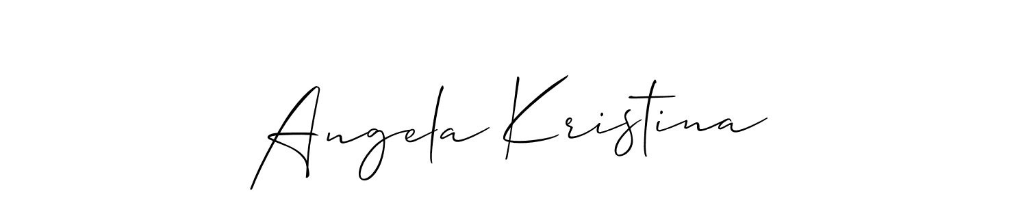 The best way (Allison_Script) to make a short signature is to pick only two or three words in your name. The name Angela Kristina include a total of six letters. For converting this name. Angela Kristina signature style 2 images and pictures png