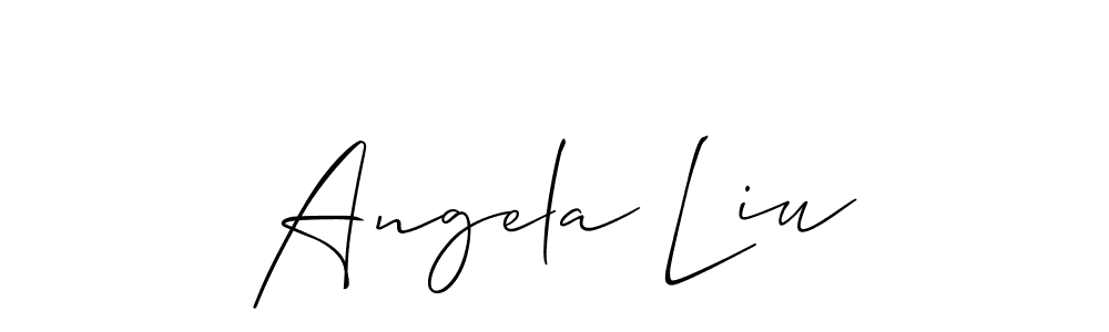 Make a beautiful signature design for name Angela Liu. With this signature (Allison_Script) style, you can create a handwritten signature for free. Angela Liu signature style 2 images and pictures png