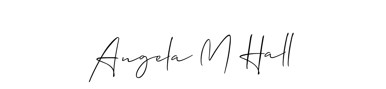 The best way (Allison_Script) to make a short signature is to pick only two or three words in your name. The name Angela M Hall include a total of six letters. For converting this name. Angela M Hall signature style 2 images and pictures png