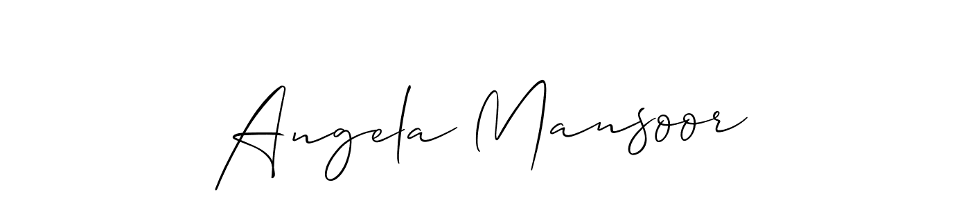 Use a signature maker to create a handwritten signature online. With this signature software, you can design (Allison_Script) your own signature for name Angela Mansoor. Angela Mansoor signature style 2 images and pictures png