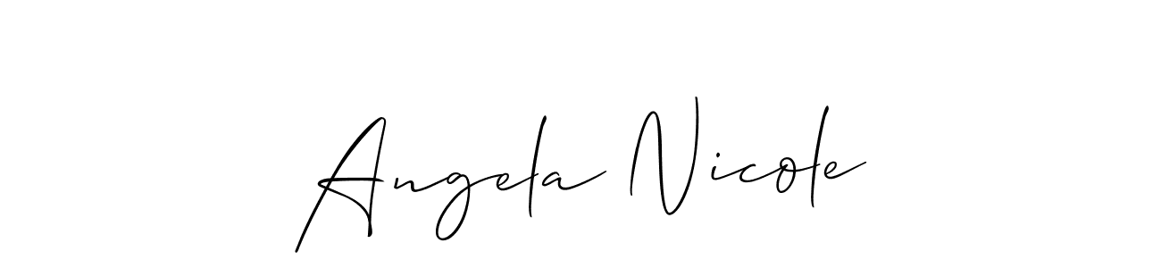 Allison_Script is a professional signature style that is perfect for those who want to add a touch of class to their signature. It is also a great choice for those who want to make their signature more unique. Get Angela Nicole name to fancy signature for free. Angela Nicole signature style 2 images and pictures png