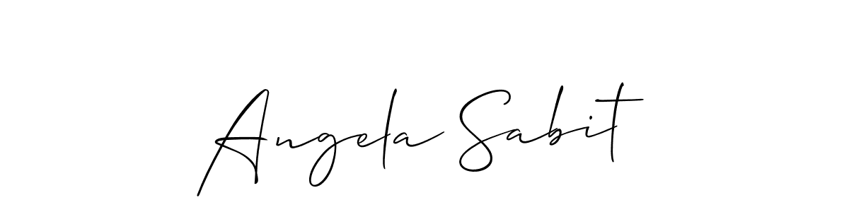 How to make Angela Sabit name signature. Use Allison_Script style for creating short signs online. This is the latest handwritten sign. Angela Sabit signature style 2 images and pictures png