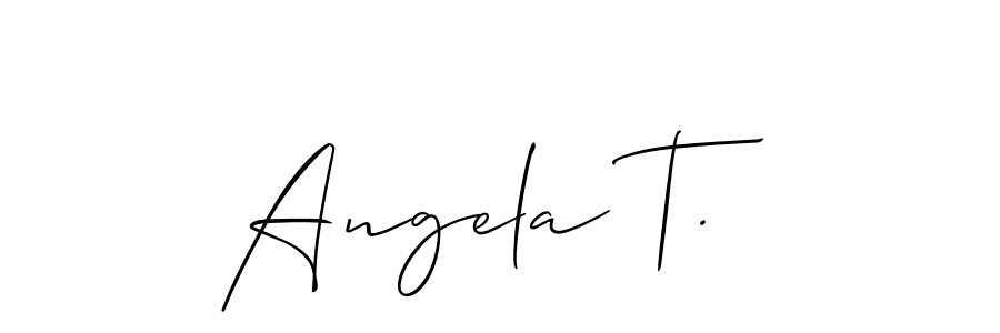 Design your own signature with our free online signature maker. With this signature software, you can create a handwritten (Allison_Script) signature for name Angela T.. Angela T. signature style 2 images and pictures png