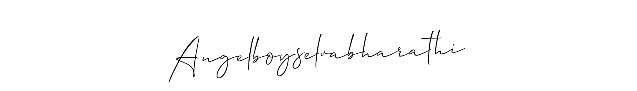 How to Draw Angelboyselvabharathi signature style? Allison_Script is a latest design signature styles for name Angelboyselvabharathi. Angelboyselvabharathi signature style 2 images and pictures png